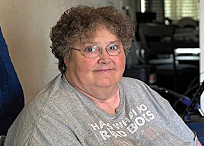 Woman sitting at home