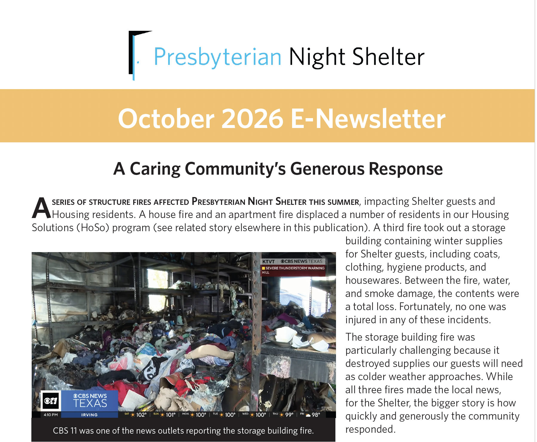a screenshot of the October Newsletter